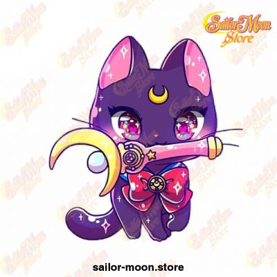 13Cm X 12.3Cm Sailor Moon Cat Car Stickers Waterproof