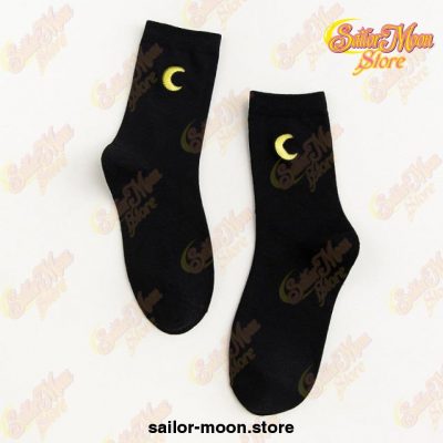 2021 New Sailor Moon Socks Embroidery Cotton Knitting High Quality Black