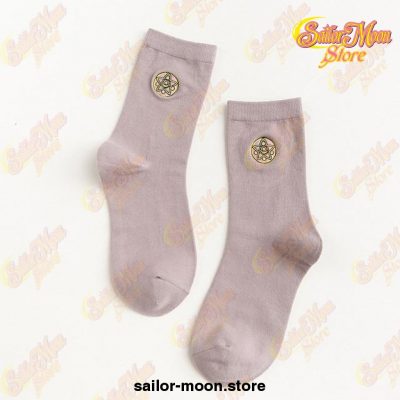 2021 New Sailor Moon Socks Embroidery Cotton Knitting High Quality Grey