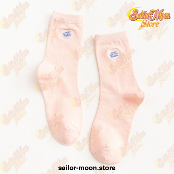 2021 New Sailor Moon Socks Embroidery Cotton Knitting High Quality Pink