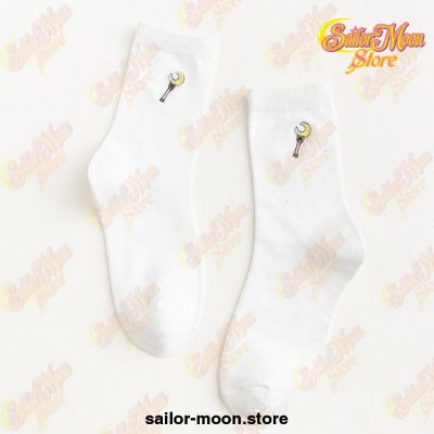 2021 New Sailor Moon Socks Embroidery Cotton Knitting High Quality White