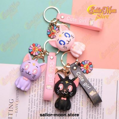 Cute Sailor Moon Luna Kitty Keychain