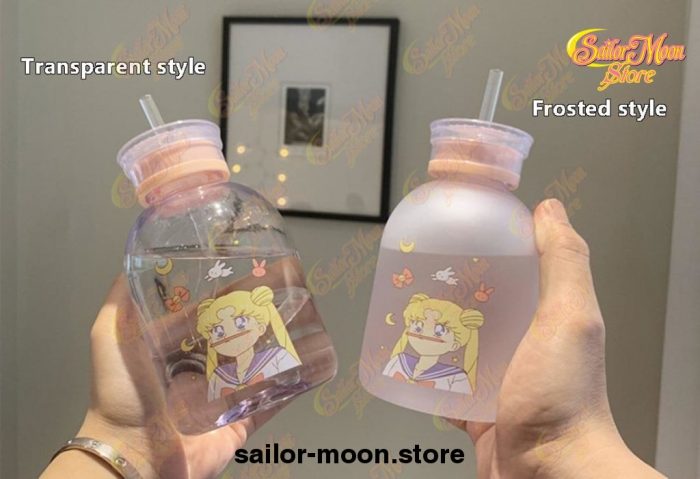 Cute Sailor Moon Transparent Plastic Water Bottle