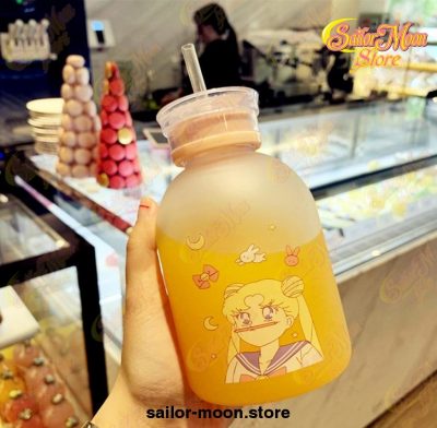 Cute Sailor Moon Transparent Plastic Water Bottle