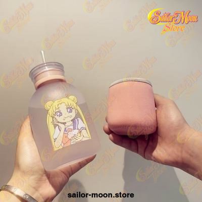 Cute Sailor Moon Transparent Plastic Water Bottle 500Ml / Clear With Cover 1 -2