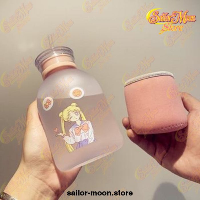 Cute Sailor Moon Transparent Plastic Water Bottle 500Ml / Clear With Cover 2 -2