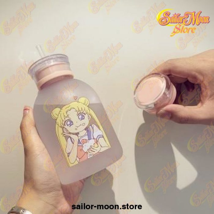 Cute Sailor Moon Transparent Plastic Water Bottle 500Ml / Clear With Lid 1 -2