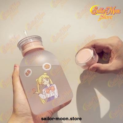 Cute Sailor Moon Transparent Plastic Water Bottle 500Ml / Clear With Lid 2 -2