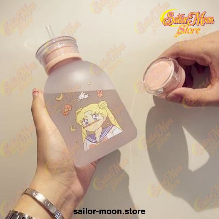 Cute Sailor Moon Transparent Plastic Water Bottle 500Ml / Clear With Lid 3 -2