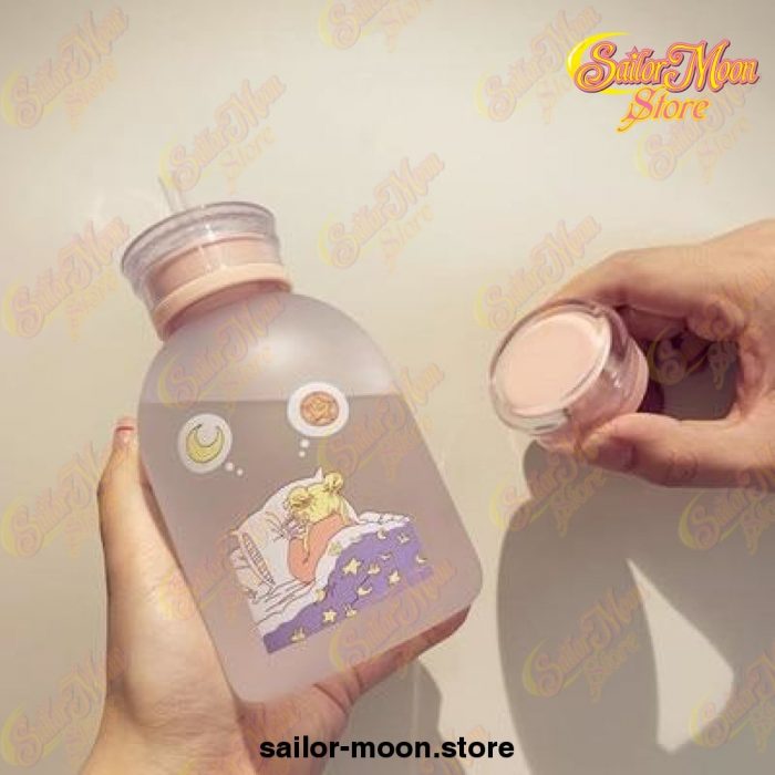 Cute Sailor Moon Transparent Plastic Water Bottle 500Ml / Clear With Lid 4 -2