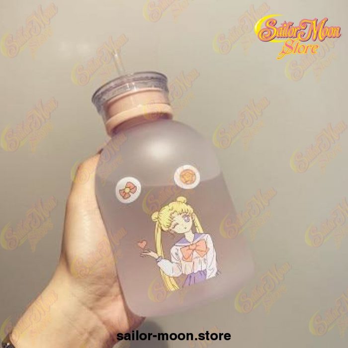 Cute Sailor Moon Transparent Plastic Water Bottle 500Ml / Frosted Style 2