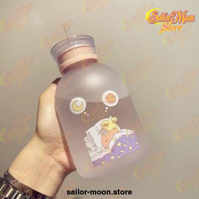 Cute Sailor Moon Transparent Plastic Water Bottle 500Ml / Frosted Style 4