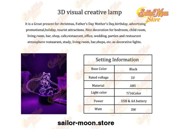 Manga Sailor Moon3D Lamp Night Light