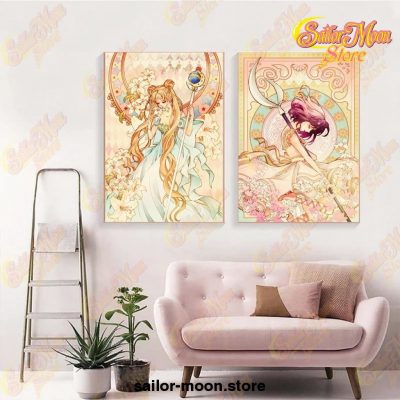 New Sailor Moon & Saturn Poster Wall Art Hd Print Canvas Painting 13X18Cm / Combo 2 Arts