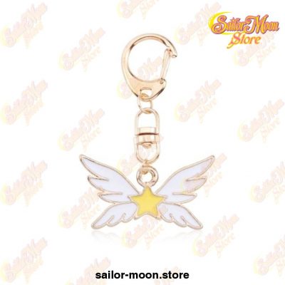Sailor Moon Cat Mouse Star Wand Heart Angel Wings Pendants Keychains Style 6
