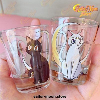 Sailor Moon Luna Artemis Mini Cute Wine Cup Mug Glass