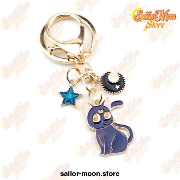 Sailor Moon Luna Cat Trinket Keychain Blue