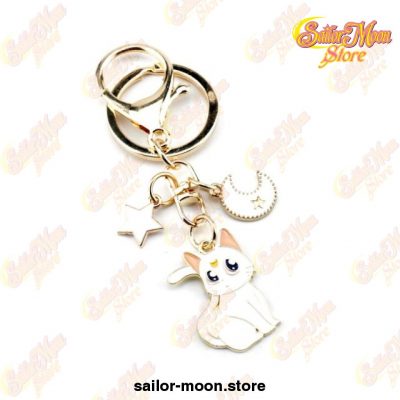 Sailor Moon Luna Cat Trinket Keychain White