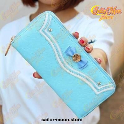 Sailor Moon Pu Leather Long Wallet Lovely Handbag Blue