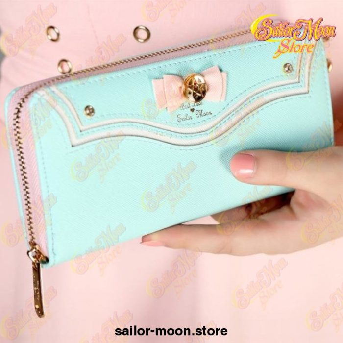 Sailor Moon Pu Leather Long Wallet Lovely Handbag Green