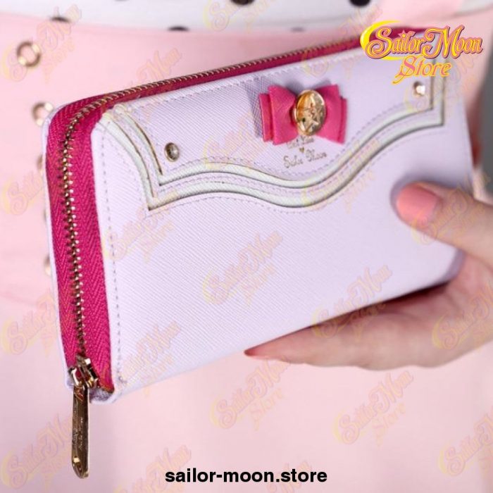 Sailor Moon Pu Leather Long Wallet Lovely Handbag Light Purple