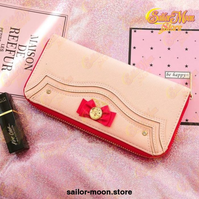 Sailor Moon Pu Leather Long Wallet Lovely Handbag Pink