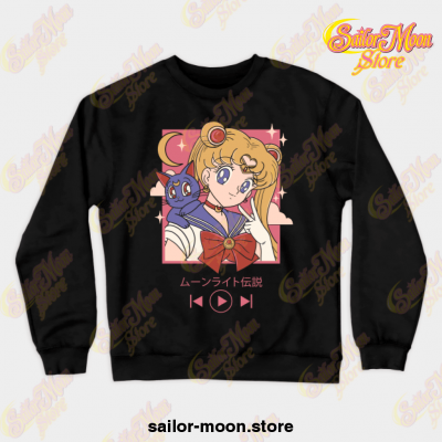 Sailor Moon Song Crewneck Sweatshirt Black / S