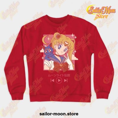 Sailor Moon Song Crewneck Sweatshirt Red / S