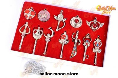 Sailor Moon Tsukino Usagi Necklace Figure Model Toys Doll 12Pcs/set