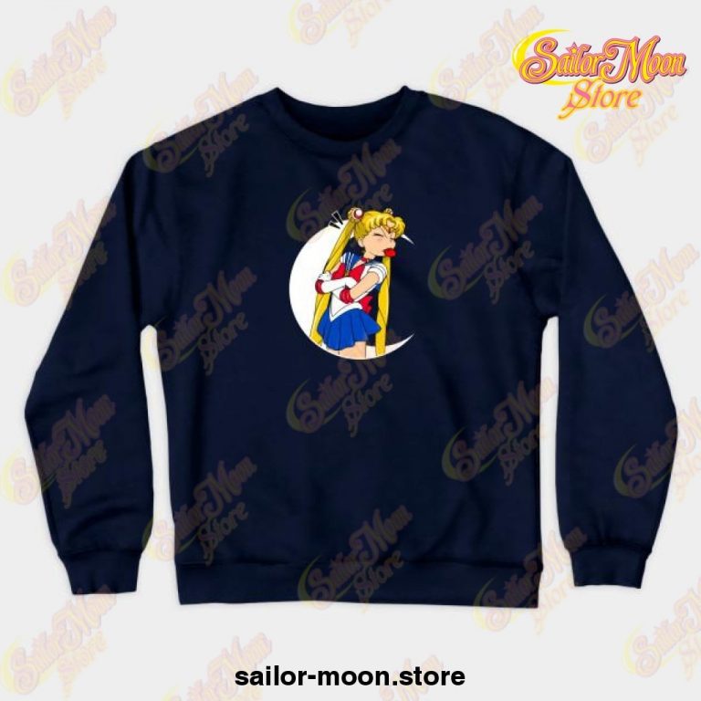 Usagi Tongue Out White Moon Crewneck Sweatshirt Sailor Moon Store