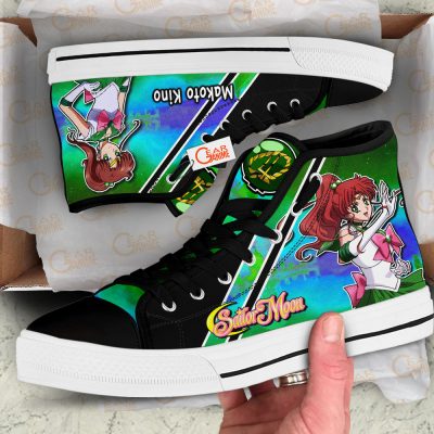 Usagi Tsukino Moon And Tuxedo Mask Skate Sneakers Custom Sailor Anime Shoes  - Sailor Moon Store