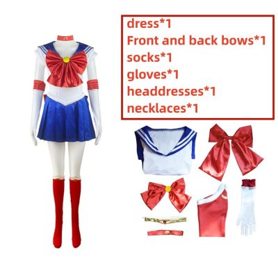 Anime Sailor Moon Cosplay Costume Tsukino Usagi Uniform Dress Outfits Cosplay Yellow Wig Halloween Carnivl Party 3 - Sailor Moon Store
