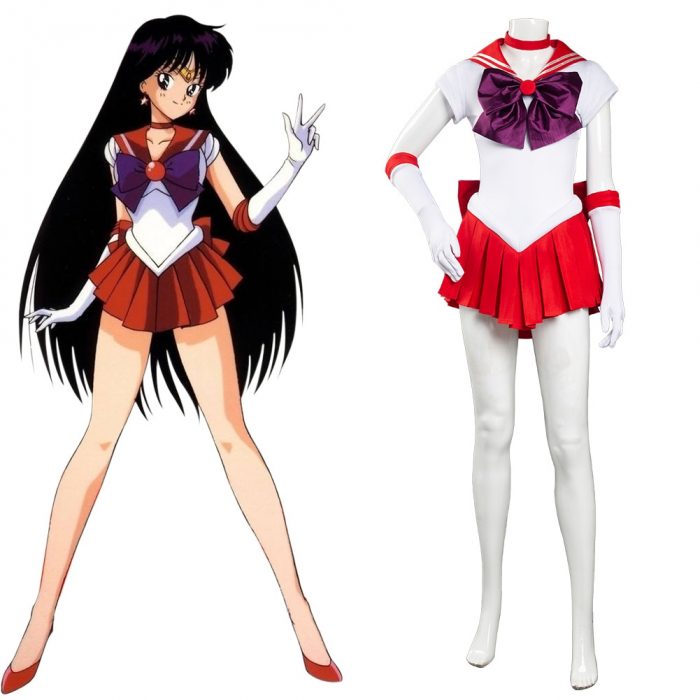 Anime Sailor Moon Costume Hino Rei Cosplay JK Uniform Halloween Carnival Suit For Women Girls - Sailor Moon Store