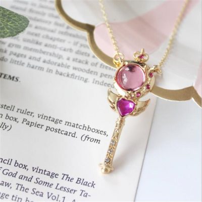 Anime Sailor Moon Loving Wand Crystal cosplay Pendant Necklace Girl accessories Cute props A658 5 - Sailor Moon Store