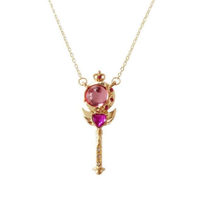 Anime Sailor Moon Loving Wand Crystal cosplay Pendant Necklace Girl accessories Cute props A658 - Sailor Moon Store