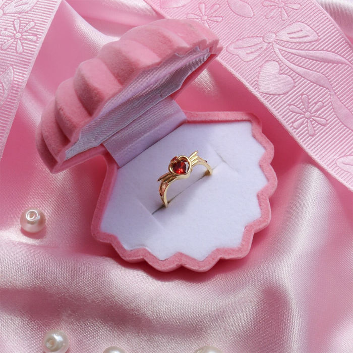 Anime Sailor Moon Neo Queen Tiara Ring Zircon Crystal Exquisite Heart Wings Crown Love Ring Jewelry 2 - Sailor Moon Store