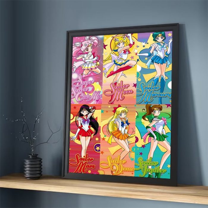 Posters for Wall Art Sailor Moon Canvas Decorative Painting Decorative Pictures for Living Room Cute Room 1 - Sailor Moon Store