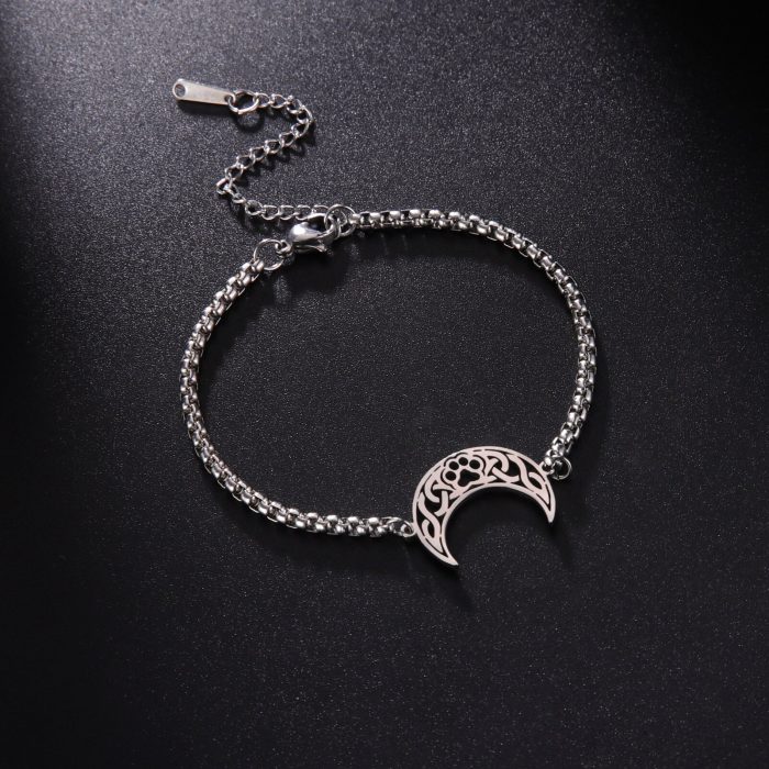Romantic Cute Cat Claw Moon Pendant Bracelet for Women Gold Color Stainless Steel Jewelry Gifts 2023 1 - Sailor Moon Store