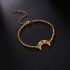 Romantic Cute Cat Claw Moon Pendant Bracelet for Women Gold Color Stainless Steel Jewelry Gifts 2023 - Sailor Moon Store