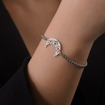 Romantic Cute Cat Claw Moon Pendant Bracelet for Women Gold Color Stainless Steel Jewelry Gifts 2023 3 - Sailor Moon Store