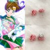 Sailor Kino Makoto Sailor Jupiter Cosplay Accessory Earrings Rose Flower Stud Earrings - Sailor Moon Store