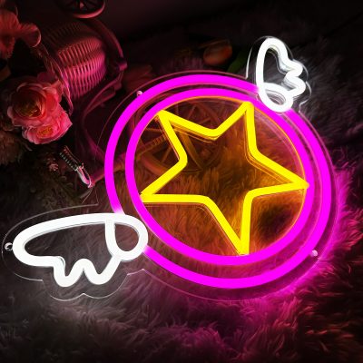 Sailor Moon Anime Neon Sign Magic Stick Anime Kawaii Hanging Led Light Home Bedroom Birthday Party 1 - Sailor Moon Store