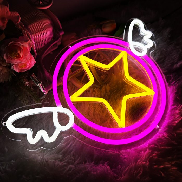 Sailor Moon Anime Neon Sign Magic Stick Anime Kawaii Hanging Led Light Home Bedroom Birthday Party 1 - Sailor Moon Store