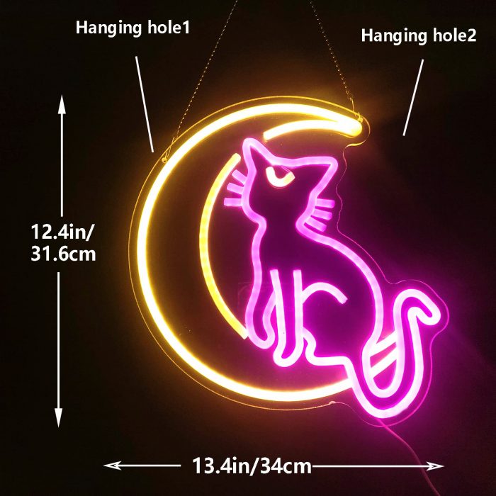Sailor Moon Cat Neon Sign Anime Neon Sign Custom Neon Light Sign Anime Sign Room Wall 2 - Sailor Moon Store