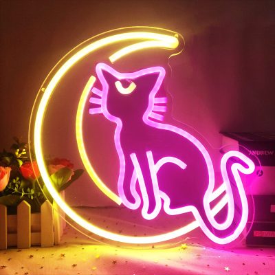 Sailor Moon Cat Neon Sign Anime Neon Sign Custom Neon Light Sign Anime Sign Room Wall - Sailor Moon Store