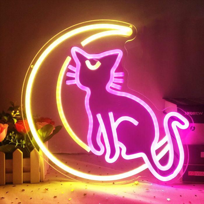 Sailor Moon Cat Neon Sign Anime Neon Sign Custom Neon Light Sign Anime Sign Room Wall - Sailor Moon Store