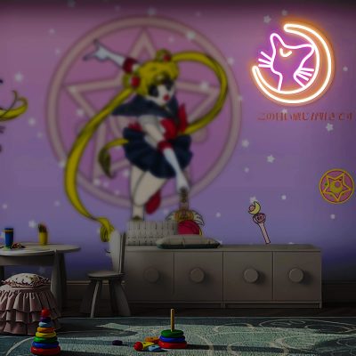 Sailor Moon Luna Neon Sign Anime Magic Cat LED Neon Lights for Wall Decor Game Room 2 - Sailor Moon Store