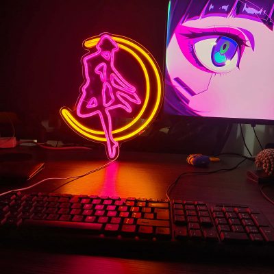 Sailor Moon Neon Sign Sailor Moon Decor LED Sailor Moon Lamp Wall Decor Anime Neon Light 2 - Sailor Moon Store