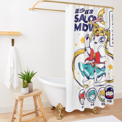 Sailor Meow Shower Curtain Official Cow Anime Merch
