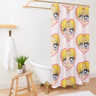 Kawaii Sailor Moon Inspired Shower Curtain Official Cow Anime Merch